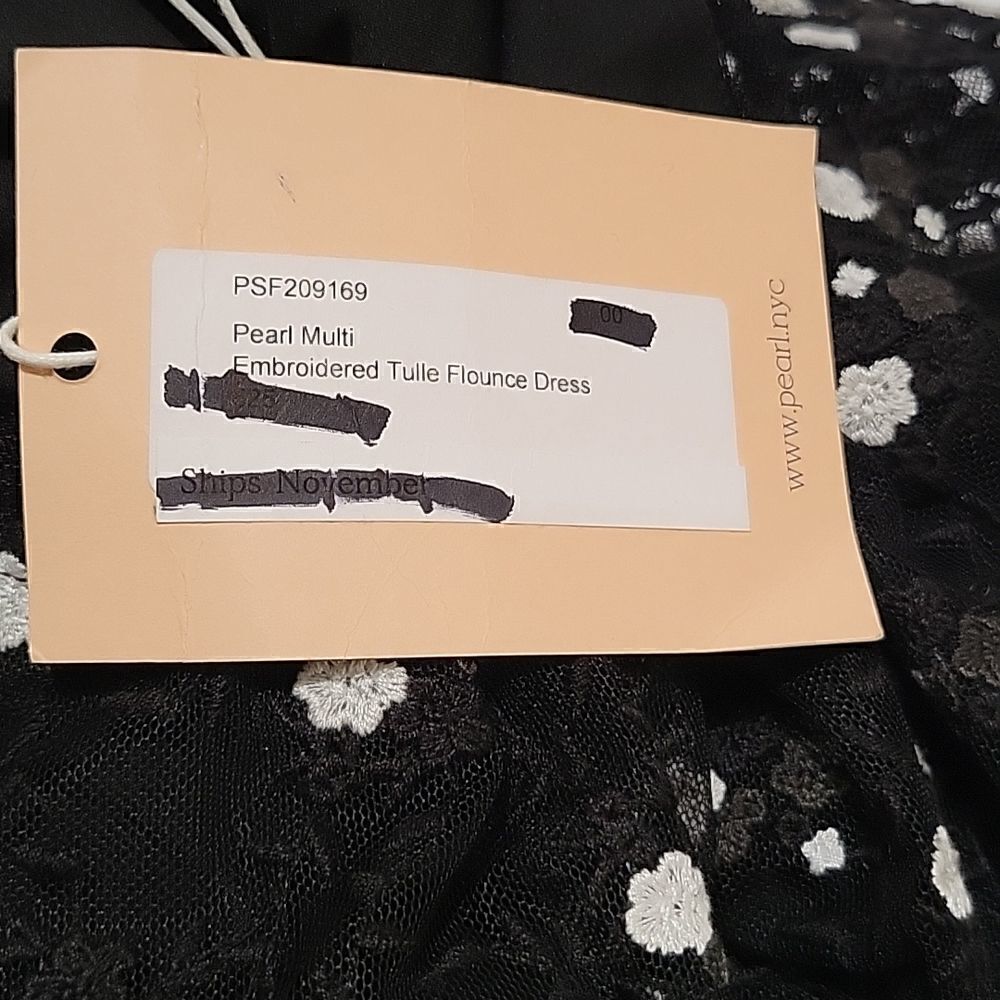 Pearl Lela Rose Embroidered Lace and Tulle Flounce Dress - Picture 12 of 16